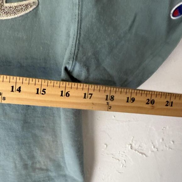 Champion Shirt Mens Small Green Chenille Patch Logo Short Sleeve Casual Tee - Picture 7 of 7